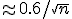 \approx 0.6/\sqrt{n}