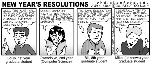 PhD comic: New Year's Resolutions
