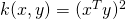 k(x,y) = (x^T y)^2