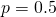 p=0.5